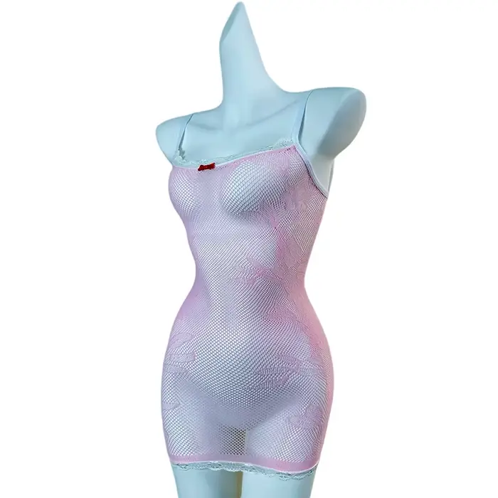 1 kus Sexy obtiahnuté priesvitné sieťované šaty pre ženy