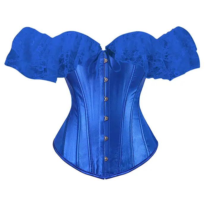 Couleur unie Satin dentelle hauts Corset Sexy épaules nues chaîne poitrine Bustier Corsets femmes Lingerie Bustiers Blalck rouge blanc Corset