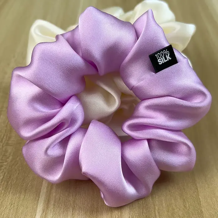 Chouchous en soie de mûrier 100%, bande de caoutchouc élastique, attaches pour cheveux, grandes cord