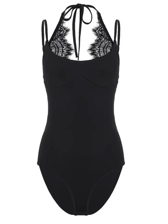 body v čipke s tenkými popruhmi, sexy spodná bielizeň, jeden kus obyčajný bustier, Y2K oblečenie pre ženy