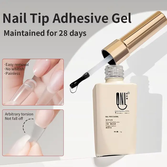 RS NACanon-Faux ongles adhésifs pour nail art, 12g, gel adhésif, imbibé, colle UV, N64.Solid