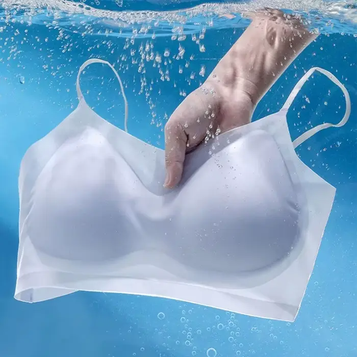 Dámska ultratenká, priedušná ľadová hodvábna podprsenka, bustier, spodná bielizeň bezšvíková, bez chrbta, vesta, malá súprava hrudníka