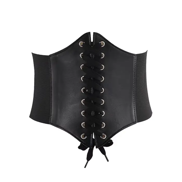 Corset femme gaine amincissante Sexy large ceinture en cuir Cummerbunds sangle ceintures pour femmes