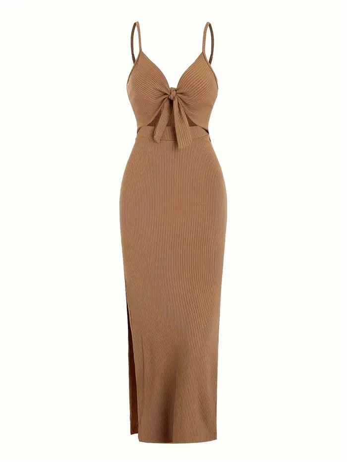 Robe à bretelles simple sans manches en tricot Europe et Amérique au printemps et en été, dos qui fu