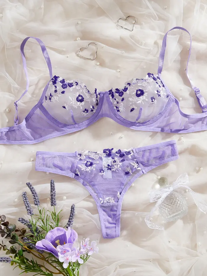 Žltý priesvitný dámsky lingerie set