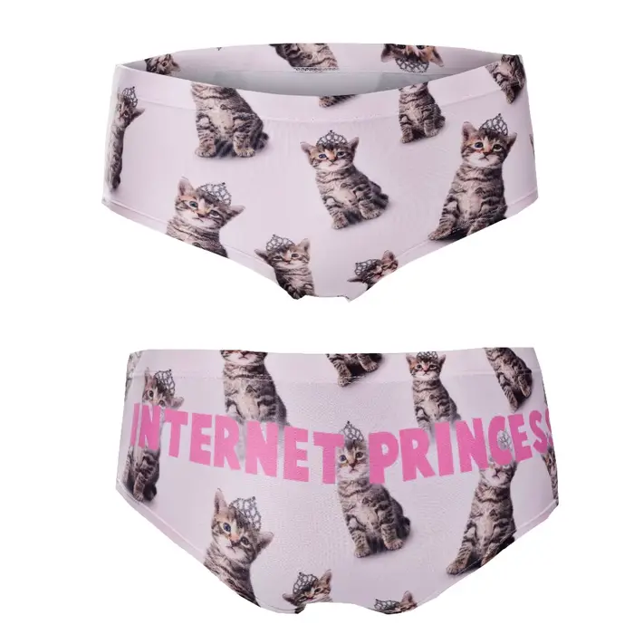 Sexy ružové 3D mačacie nohavičky pre ženy