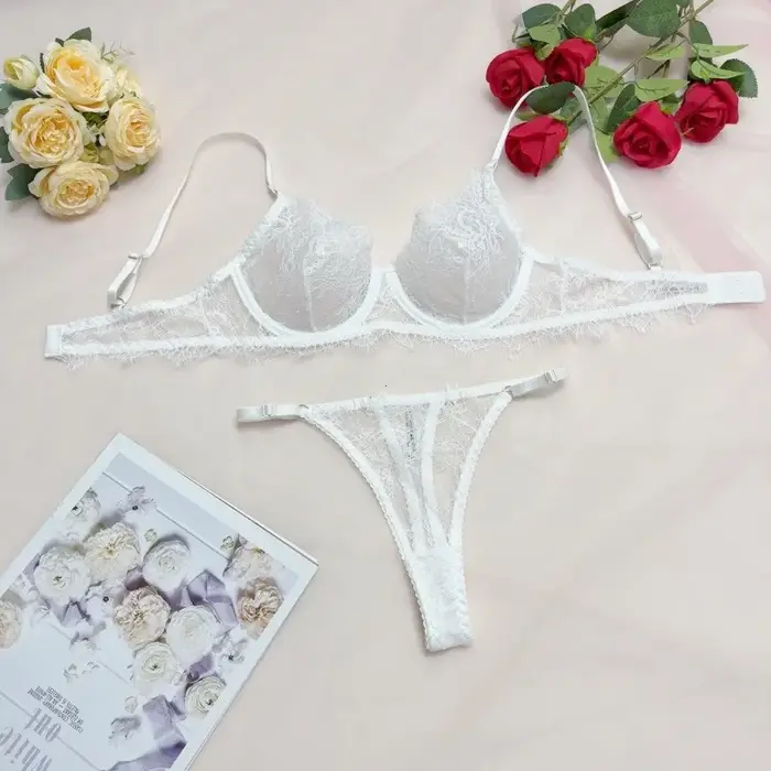 Sexy dámske spodná bielizeň nastaviť v pevnej čipky s kosticami pre ženy špeciálne príležitosti