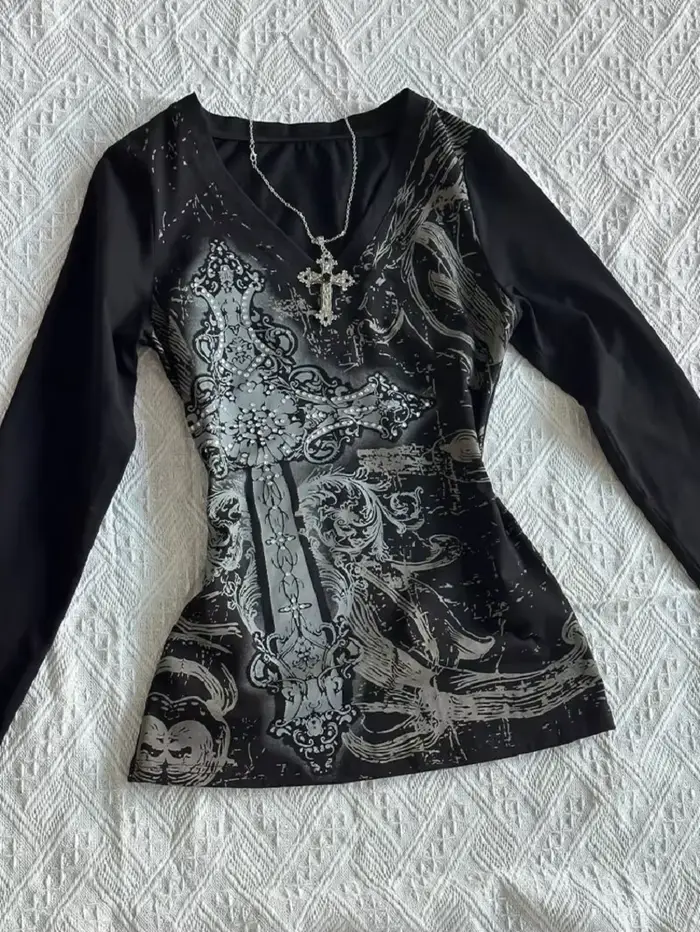 Femmes haut Y2k hauts 90s Vintage vêtements t-shirt pour femmes Kawaii gothique esthétique vêtements