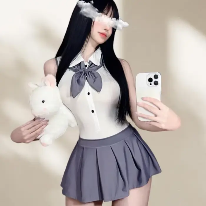 Body Lingerie Sexy et Mignonne Style Pure Désir Tenue dÉtudiante Passionnée Vêtements Séduisants pour Femme Uniformes Non Dévoilants Occasions Spéciales