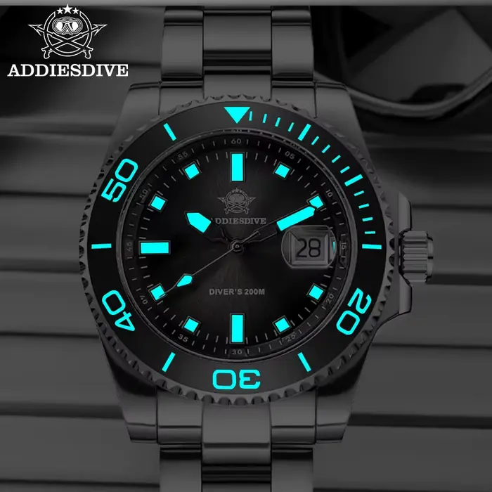 ADDIESDIVE pánske hodinky Quartz nehrdzavejúca oceľ potápačské