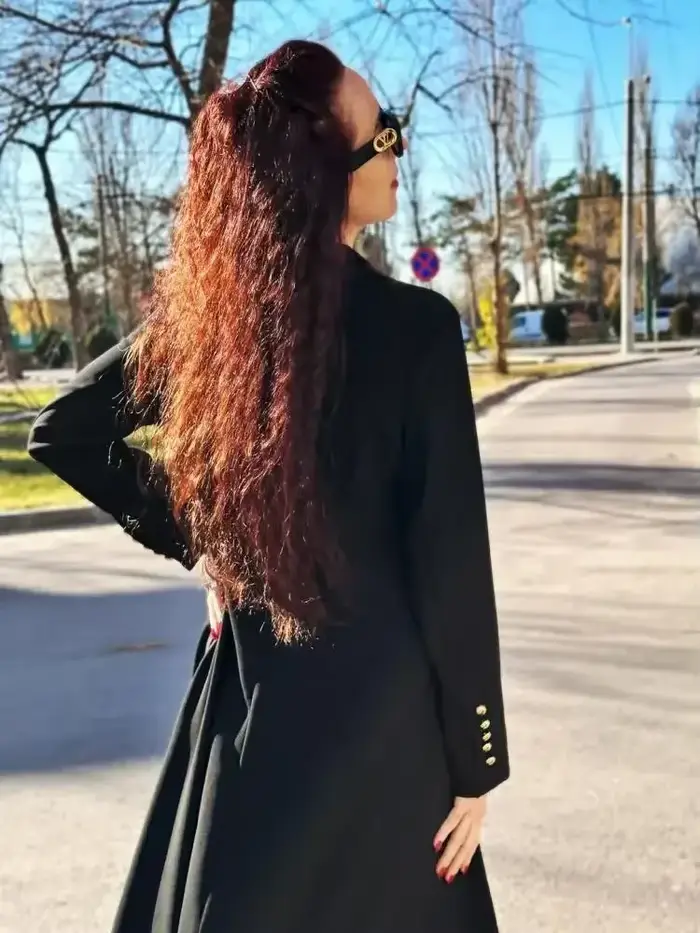 Missuoo – manteau Blazer Extra-long noir pour femme, col en v, manches longues, fendu sur le côté, v