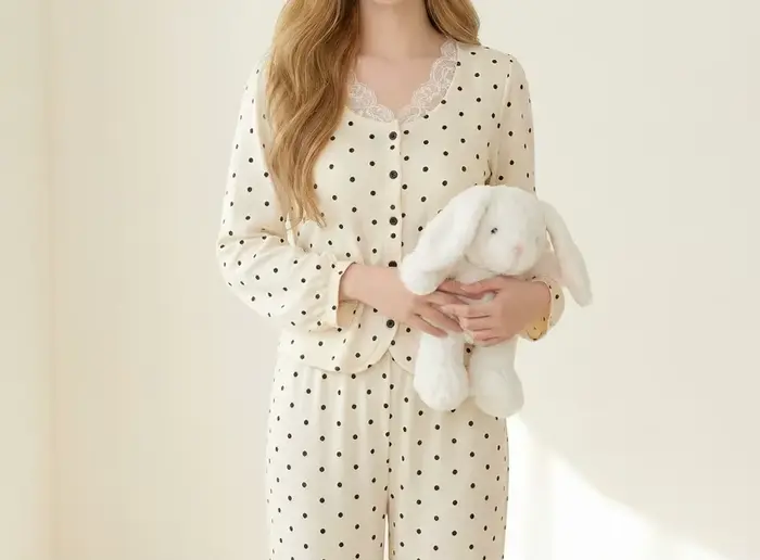 Dámske pyžamo z pevného polyesteru, základné, okrúhly krk, dĺžka členku, pohodlné, elegantné, pre ženy, špeciálne príležitosti, pokojné noci