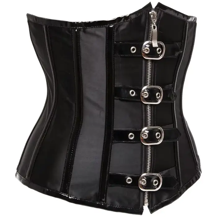 Ceinture rouge avec fermeture éclair pour femme, Corset désossé, Steampunk vintage, Underbust, Vêtements gothiques sexy, Corselet, Entraîneur de taille médiéval