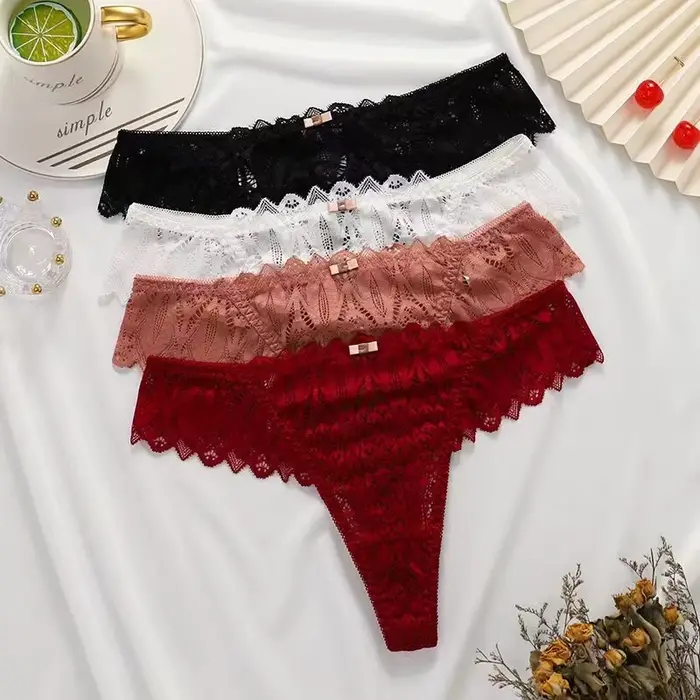 Dámske sexy tangá s čipkou, jemné t-back nohavičky, intímna lingerie