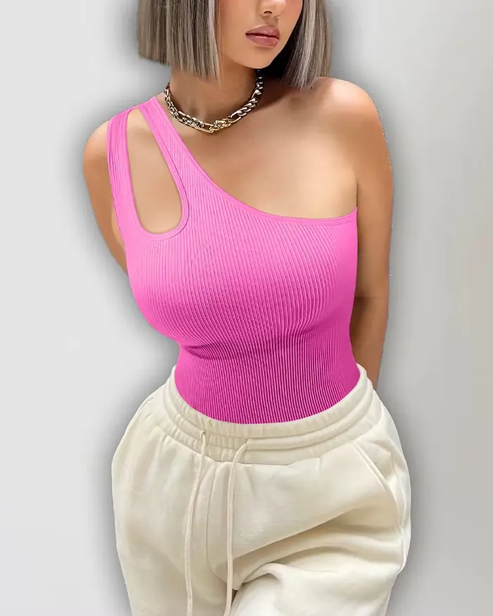 Body sans couture pour femmes, haut de contrôle du ventre, découpe, sans manches, string sculptant, une épaule, sexy, polyvalent pour femmes occasions spéciales