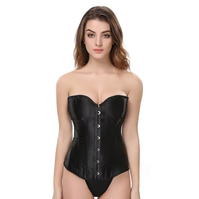 Veľká veľkosť Sexy Bustier top Gotický korzet s elastickým šnurovaním bez kostíc cez prsia