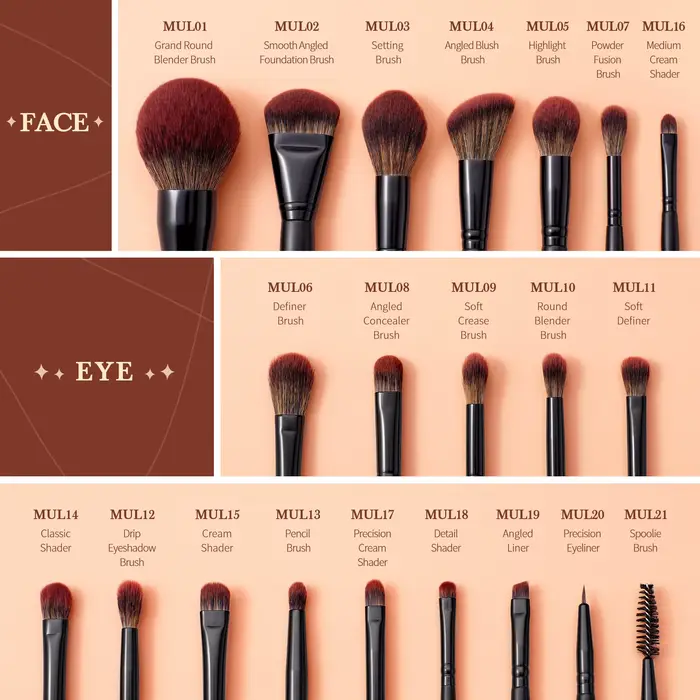 Jessup - Sada kvalitných syntetických kefiek na make-up