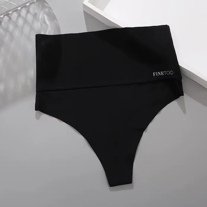 Sans couture taille haute femmes string noir Abdomen hanche ascenseur slips corps façonnage sous-vêt