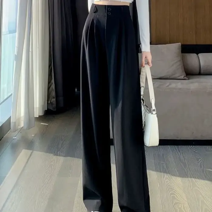 Elegantné nohavice so širokými nohavicami pre ženy