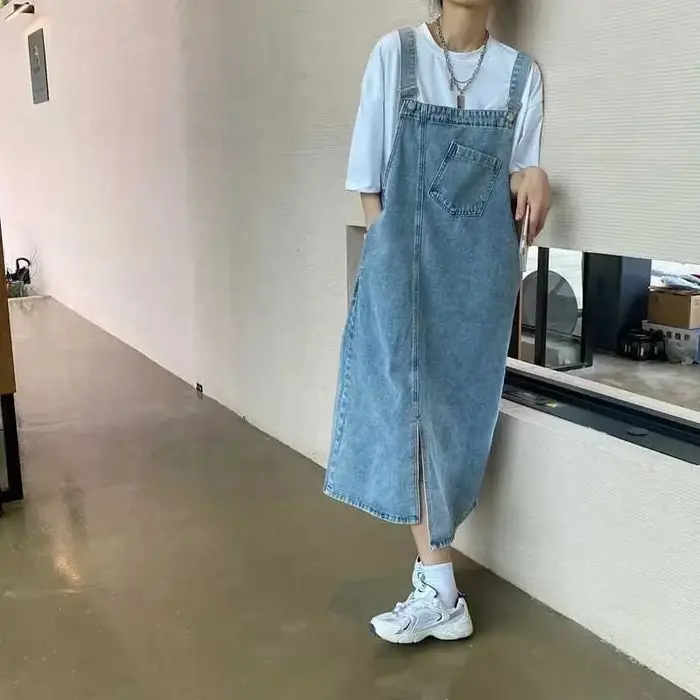 Printemps été Denim robe globale femmes sans manches jean robes mode femme solide Slip décontracté a