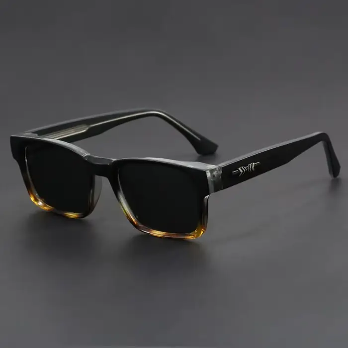 Lunettes de soleil anti-UV à monture carrée noire et imprimé léopard, style rétro et tendance, pour