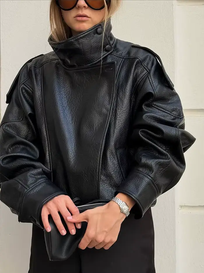 HH jesenná bunda z imitácie kože pre ženy