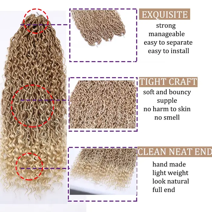 Fake Locs čierna s textúrou bohyne BoHo Chic ponúknuť pre ženy špeciálne príležitosti