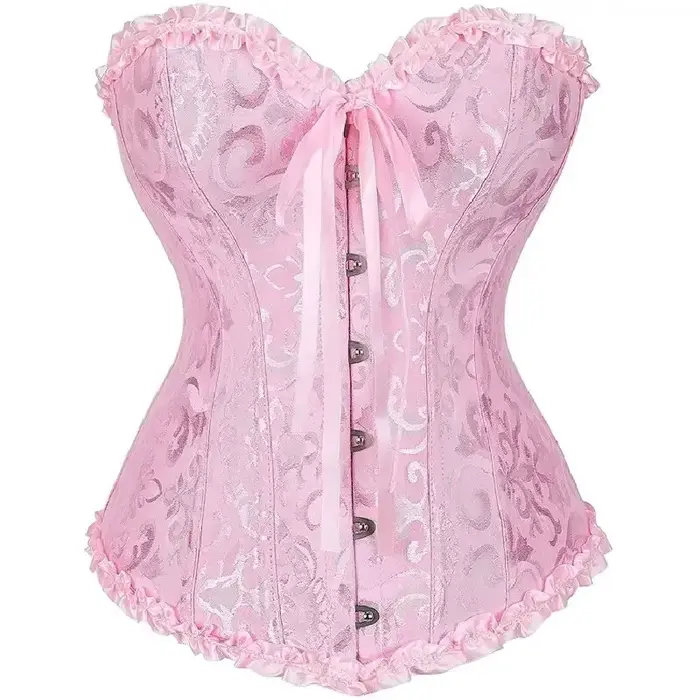 Corset vintages gothique en polyester et élasthanne avec motif floral jacquard pour femmes occasions spéciales et quotidiennes