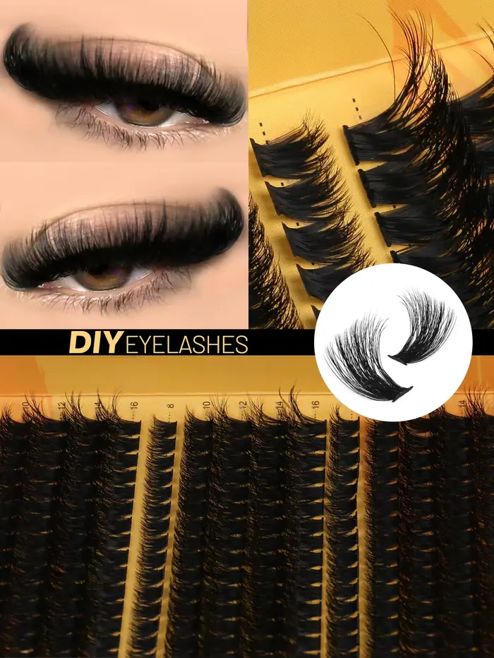 GROINNEYA Cluster cils DIY Extension de cils C Curl Long cils individuels plateau mixte Faux vison L