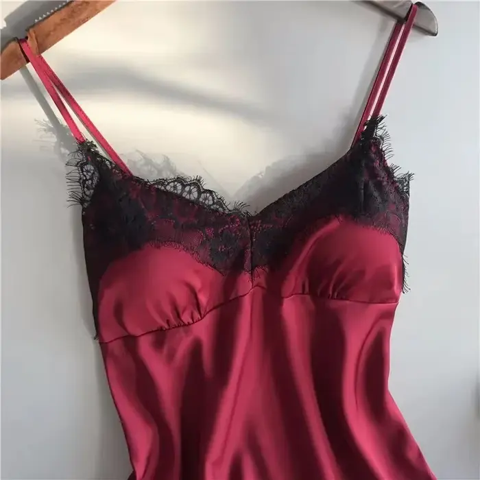 V-neck saténové pyžamo set pre ženy, čipka nočná košeľa, sexy spodná bielizeň, motýlik nočná košeľa, šortky nočná košeľa, nočné oblečenie, móda