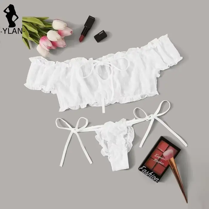 Ensemble de lingerie intime sexy en polyester et élasthanne avec imprimés de points pour femmes, sous-vêtements féminins élégants et confortables pour occasions spéciales