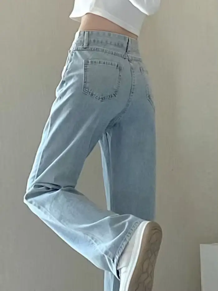 Jesenné jarné džínsy pre ženy Denim nohavice Vintage rovné