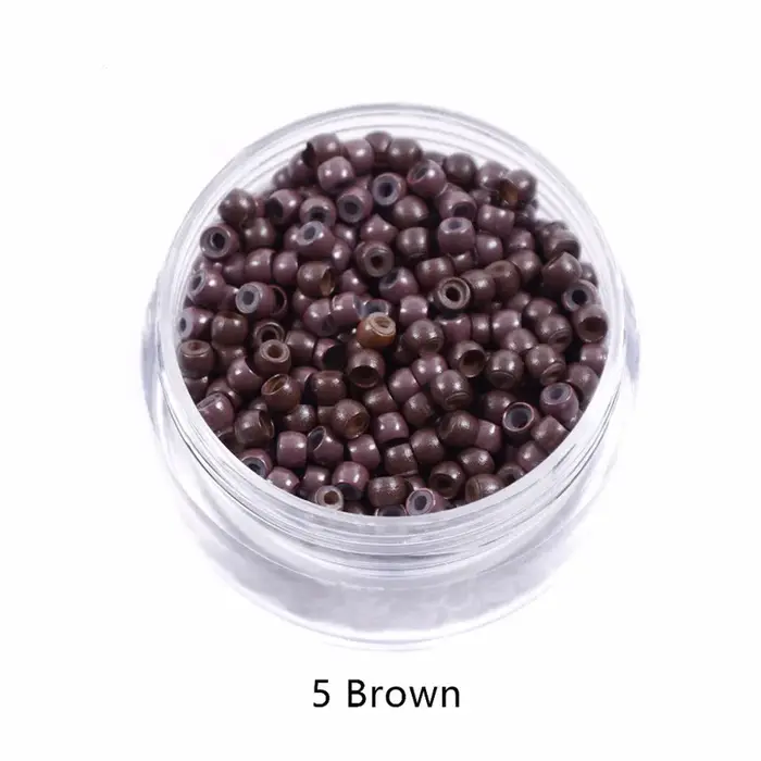 500 pièces perles d'anneau en cuivre 3.0mm nano perles d'anneau doublées de silicone micro pour exte