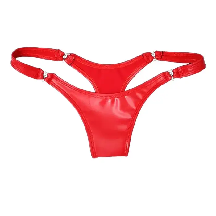 Femmes sexe tongs String chaud pvc cuir G-string culottes culottes slips taille basse sous-vêtements