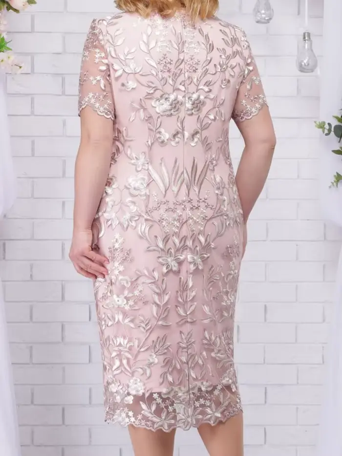 Letné šaty pre ženy veľké veľkosti 4XL 5XL krátke rukávy elegantné kvetinové čipky pre svadby a formálne večery