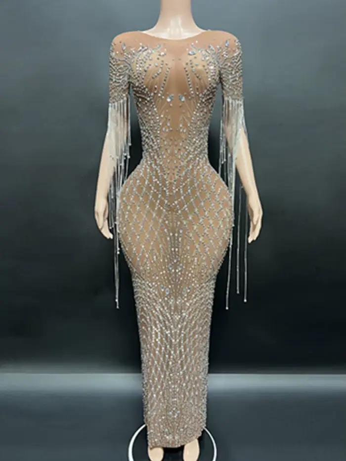 Robe de soirée sirène en cristal de luxe pour femmes, longue robe de bal Sexy, fête de mariage, anni