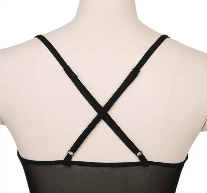 Justaucorps en maille transparente pour femme, costume de batterie une pièce, string coupe haute, tenue de base FibrDance, noir nude, danse du ventre, tenue de spectacle, lingerie pour danse, occasion spéciale