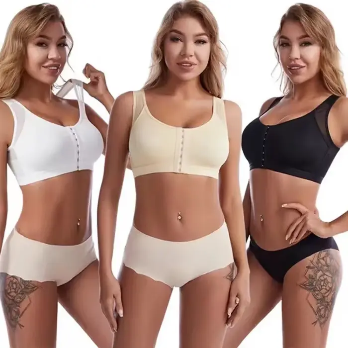 Pohodlné nylonové push-up predné uzavretie dámska podprsenka pre šport a každodenný život