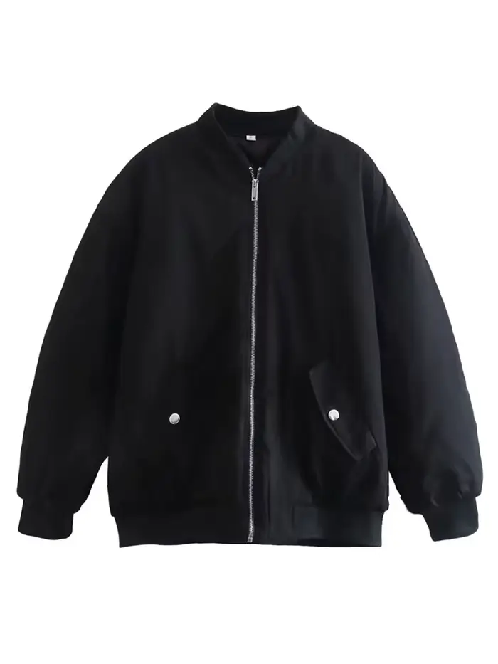 Veste Bomber Femme Yenkye Polyester Style Vintage Streetwear Automne Hiver Occasions Spéciales