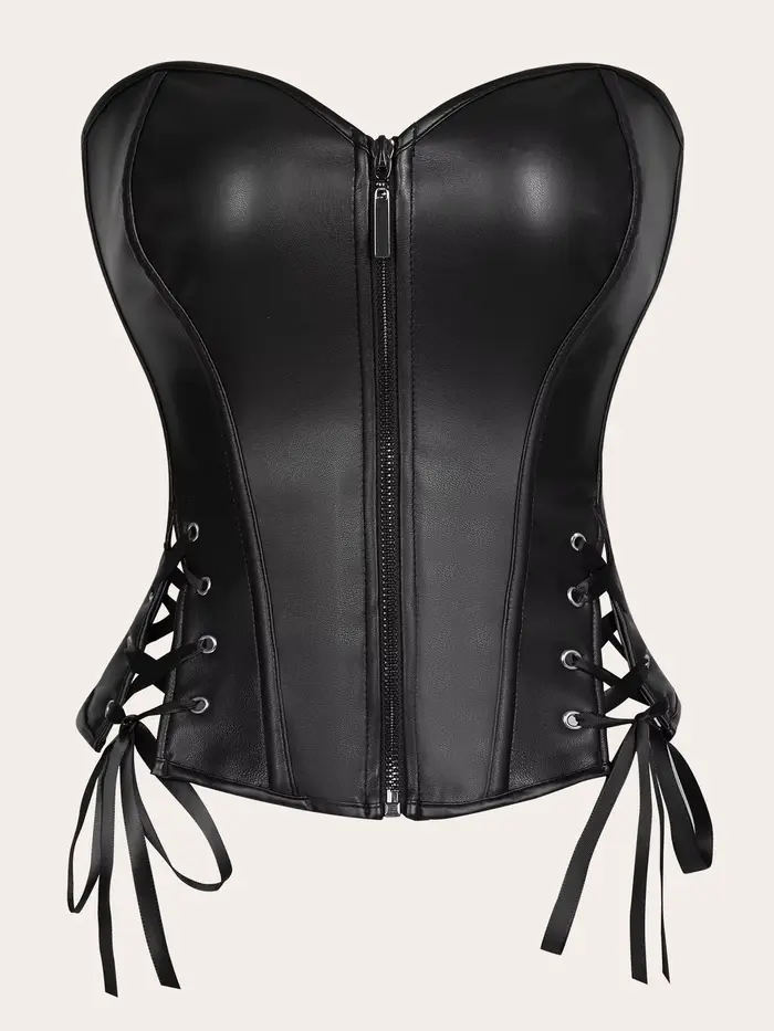Kožený korzetový bustier pre ženy z PU kože