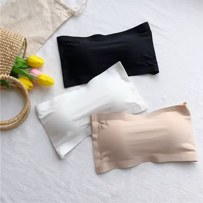 Pohodlné jeden kus bezšvíkové Nylon Tubular Top pre ženy odnímateľné podložky spodná bielizeň intímne pre rôzne príležitosti