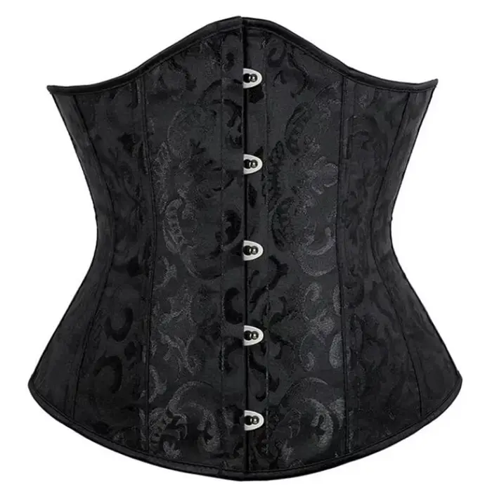 Femmes Vintage Corset Jacquard sous le buste haut Satin taille Cincher Sexy gothique entraînement Co