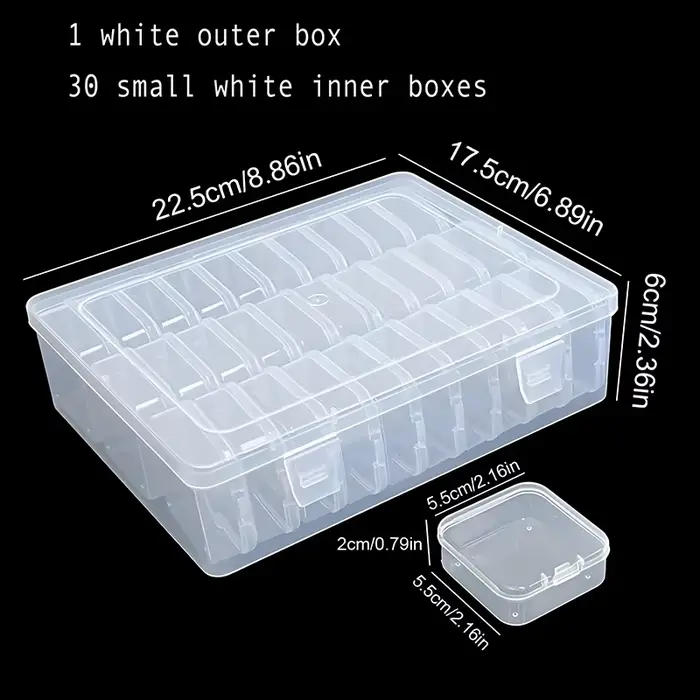 rangement organisation Boîte de rangement en plastique Transparent à 15 grilles, compartiment organi