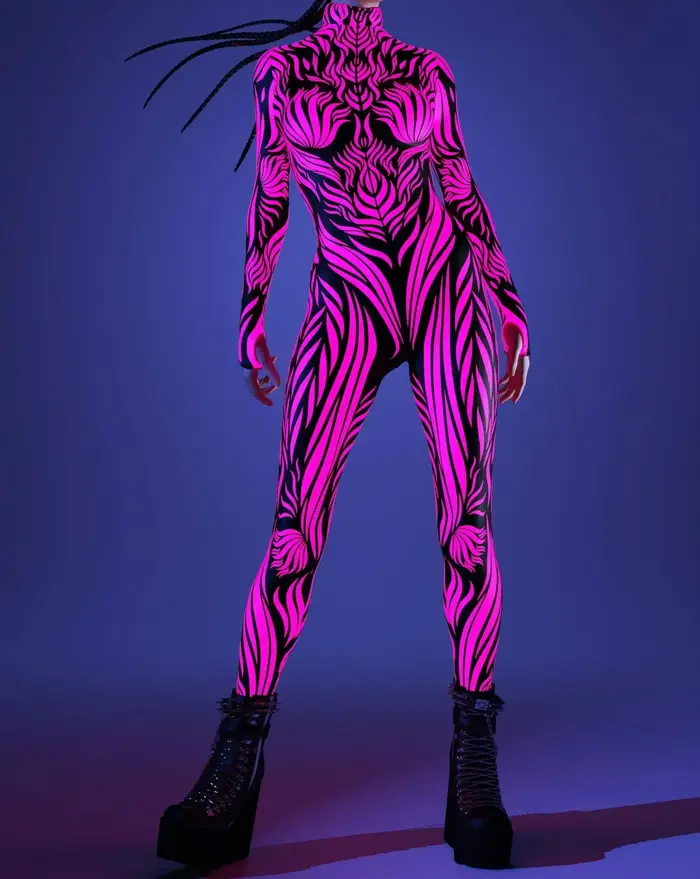 Body de Cosplay de vacances Punk Art, combinaison à lignes irrégulières, Costume de fête d'halloween