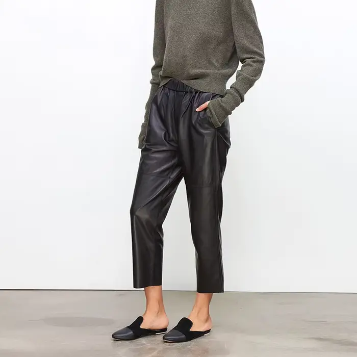 Novinka 2026: Streetwear nohavice veľkej veľkosti Y2K z pravej kože