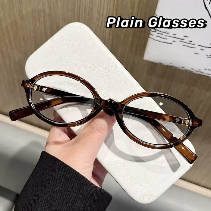 Lunettes ovales à petite monture rétro pour femmes, verres unis coréens, Anti-lumière bleue, Protect