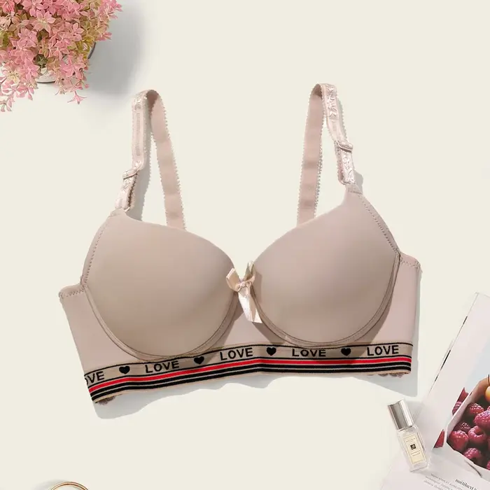 BEAUWEAR – soutien-gorge de Sport à rayures avec lettres imprimées, soutien-gorge Push Up avec fil, 