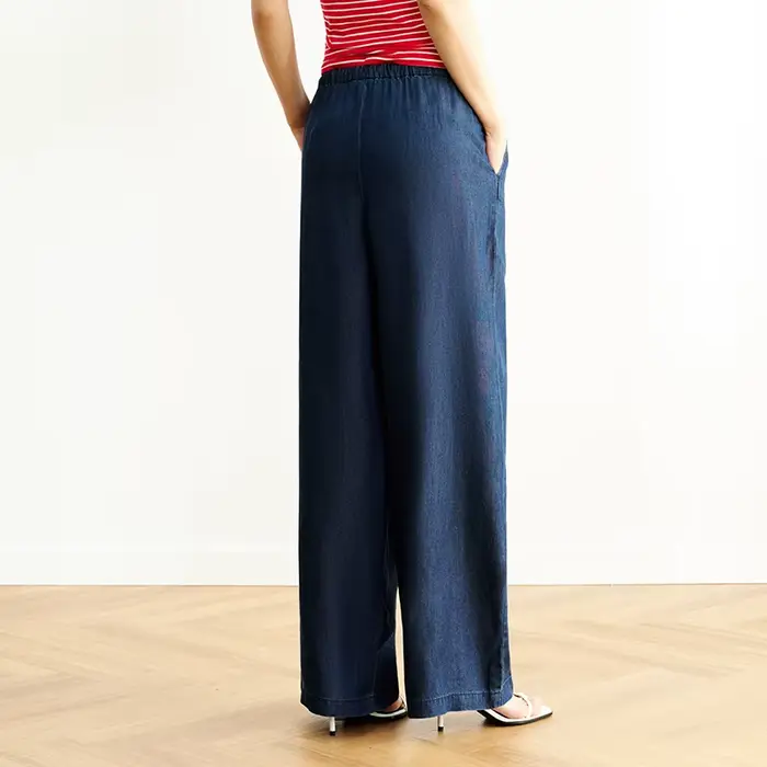 Semir taille élastique Denim pantalon femmes drapé ajustement 2025 été nouveau refroidissement jambe