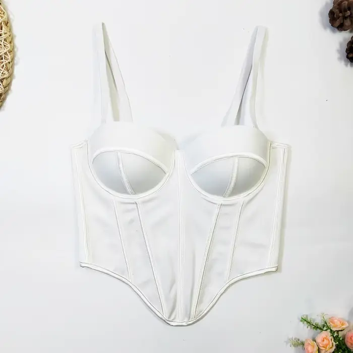 Corset multicolore Sexy irrégulier pour femmes, haut court de fête pour filles, lignes contrastées u