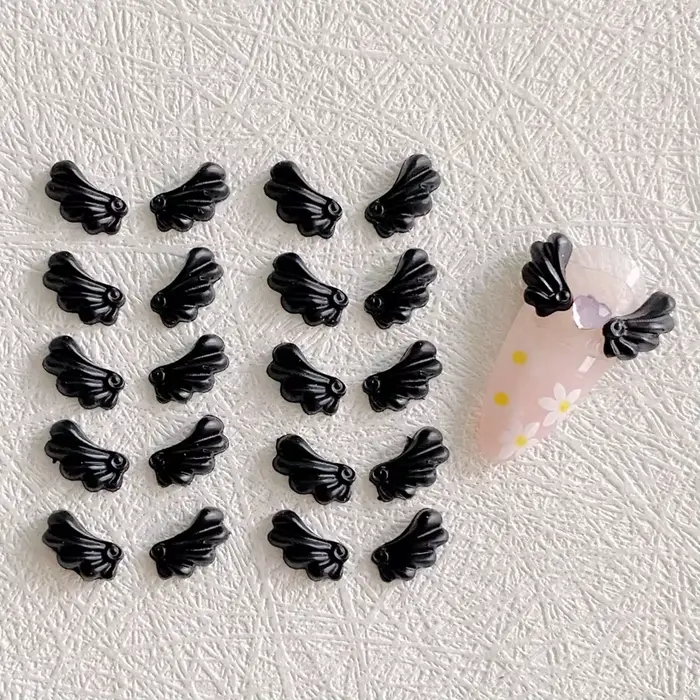 30 pièces blanc 3D acrylique ailes d'ange Nail Art breloques Kawaii accessoires pièces Manciure ongl